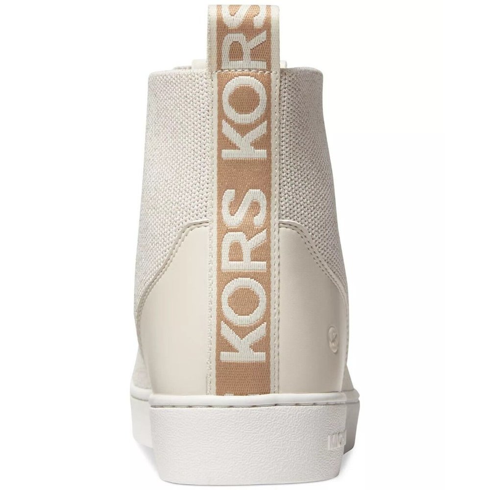 Michael Kors Womens Edie Knit Lace Up High Top Sneakers Cream NEW in Box - Picture 3 of 5